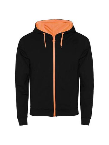 Fuji bluza unisex, czarny / fluor orange
