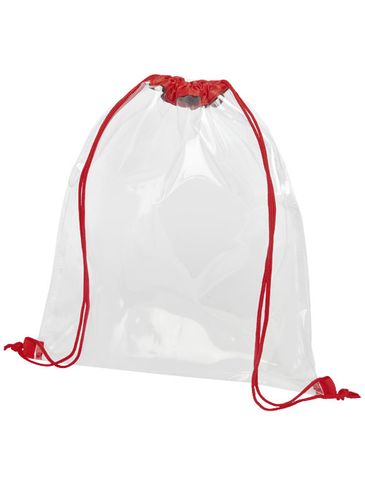 Plecak Lancaster premium, czerwony / przezroczysty bezbarwny