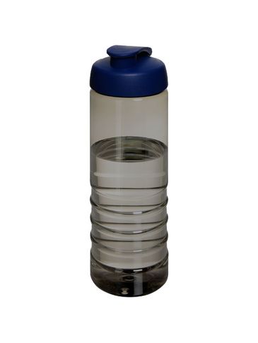 H2O Active® Eco Treble bidon z otwieraną pokrywką o pojemności 750 ml, ciemnografitowy / niebieski