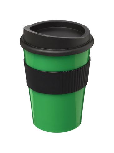 Kubek z serii Americano® Medio o pojemności 300 ml z uchwytem, zielony / czarny