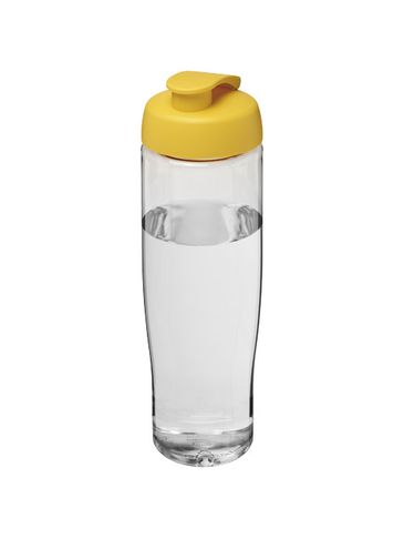 Bidon H2O Tempo® o pojemności 700 ml z wieczkiem zaciskowym, przezroczysty / żółty