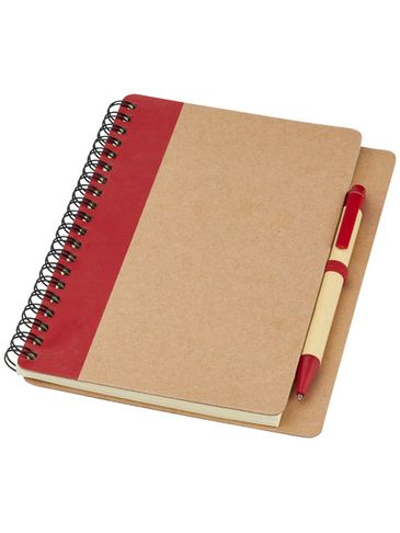 Notes z recyklingu z długopisem Priestly, piasek pustyni / czerwony