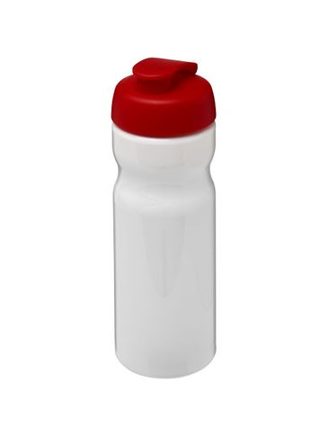 Bidon H2O Base® o pojemności 650 ml z wieczkiem zaciskowym, biały / czerwony