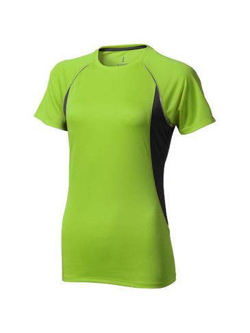 Damski T-shirt Quebec z krótkim rękawem z dzianiny Cool Fit odprowadzającej wilgoć, zielone jabłuszko