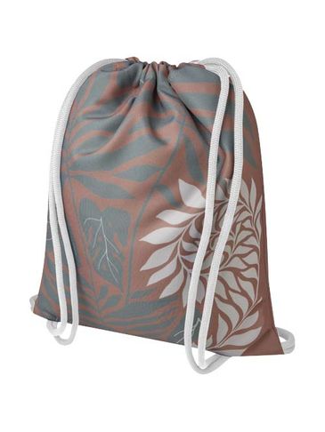 Clif torba wykonana z PET z recyklingu ze sznurkiem i drukiem sublimacyjnym, biały / biały