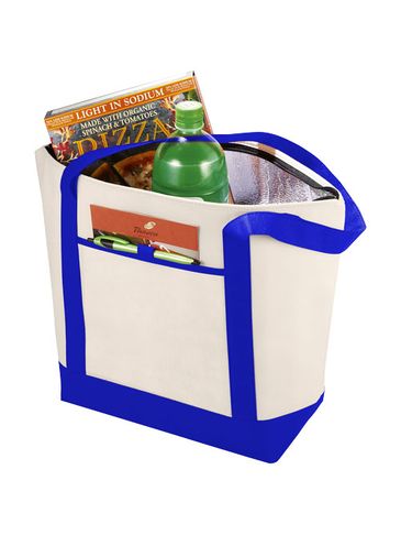 Torba termoizolacyjna na zakupy Lighthouse, natural / błękit królewski