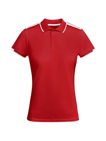 Tamil sportowa koszulka damska polo z krótkim rękawem, czerwony / biały