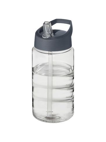 Bidon H2O Bop o pojemności 500 ml z wieczkiem z dzióbkiem, przezroczysty / szary sztormowy
