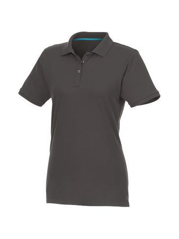 Beryl short sleeve women's organic recycled polo, szary sztormowy