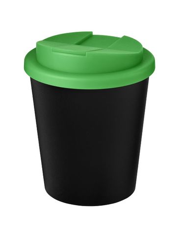 Kubek Americano® Espresso Eco z recyklingu o pojemności 250 ml z pokrywą odporną na zalanie , czarny / zielony