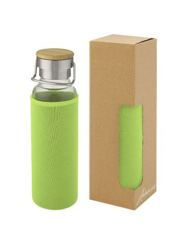 Szklana butelka Thor o pojemności 660 ml z neoprenowym pokrowcem, limonka