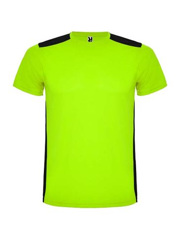 Detroit sportowa koszulka unisex z krótkim rękawem, limonka / czarny