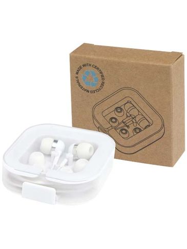 Baekdu przewodowy zestaw słuchawkowy typu C z pudełkiem do przechowywania wykonanym z tworzyw stzucznych pochodzących z recyklingu, biały