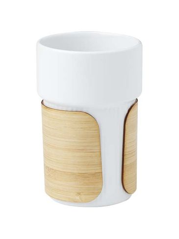 Fika kubek 340 ml z bambusową osłoną, biały