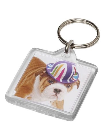 Kwadratowy brelok Vial U1, przezroczysty bezbarwny