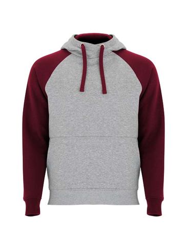 Badet dwukolorowa bluza z kapturem unisex, szary melanż / garnet