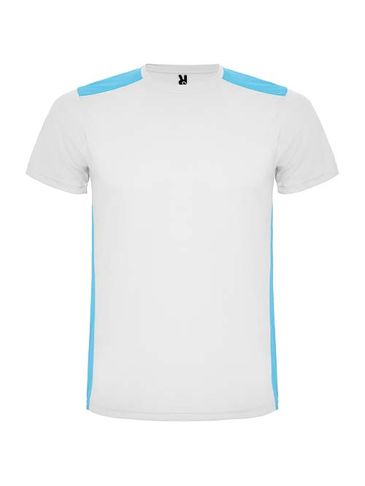 Detroit sportowa koszulka unisex z krótkim rękawem, biały / turkusowy