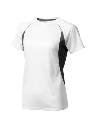 Damski T-shirt Quebec z krótkim rękawem z dzianiny Cool Fit odprowadzającej wilgoć, biały