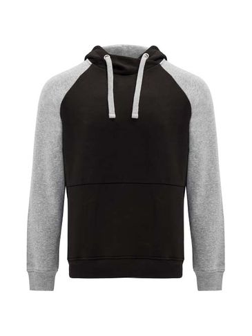 Badet dwukolorowa bluza z kapturem unisex, czarny / szary melanż