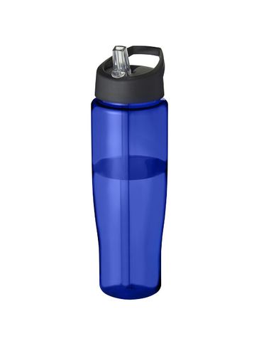 Bidon H2O Tempo® o pojemności 700 ml z wieczkiem z słomką, niebieski / czarny