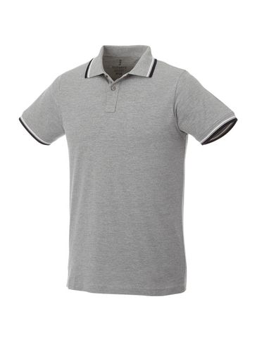 Męskie polo Fairfield z krótkim rękawem z lamówką, szary melanż