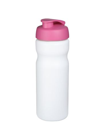 Bidon Baseline® Plus o pojemności 650 ml z otwieranym wieczkiem, biały / różowy
