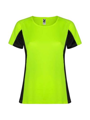 Shanghai sportowa koszulka damska z krótkim rękawem, fluor green / czarny