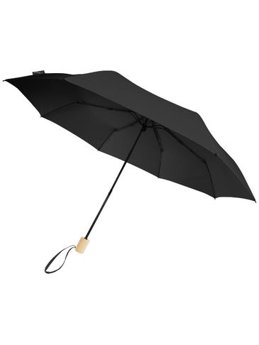 Składany wiatroodporny parasol 51 cm z PET z recyklingu Birgit, czarny