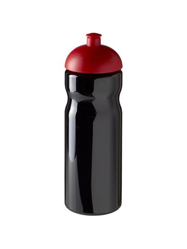 Bidon H2O Base® o pojemności 650 ml z wypukłym wieczkiem, czarny / czerwony