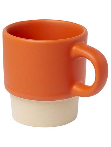 Olympia kubek do espresso z glinianym dnem, z możliwością układania w stosy, 130 ml, pomarańczowy