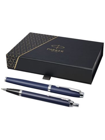 IM zestaw z piórem kulkowym i długopisem, granatowy