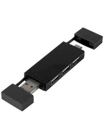 Mulan podwójny koncentrator USB 2.0, czarny