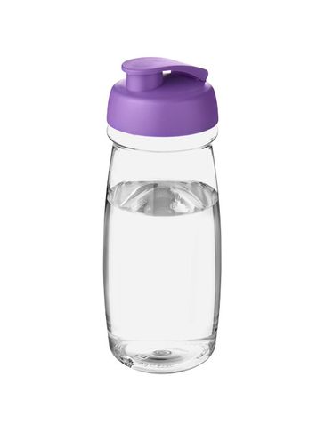 Bidon H2O Pulse® o pojemności 600 ml z wieczkiem zaciskowym, przezroczysty / fioletowy