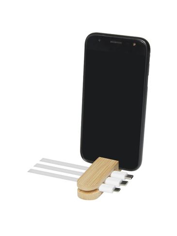 Bambusowy organizer na kable Edulis , beżowy