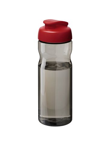 Bidon H2O Active® Base Tritan™ o pojemności 650 ml z klapką, ciemnografitowy / czerwony