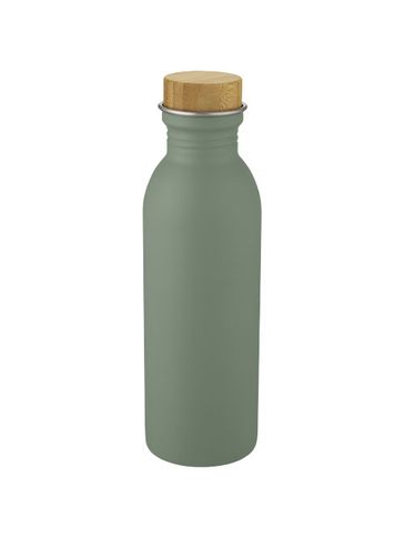 Bidon Kalix o pojemności 650 ml ze stali nierdzewnej, zielony melanż