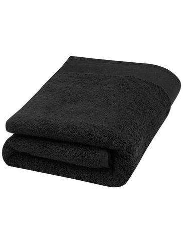 Nora bawełniany ręcznik kąpielowy o gramaturze 550 g/m² i wymiarach 50 x 100 cm, czarny