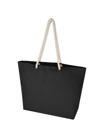 Florida torba plażowa o gramaturze 270 g/m² wykonana z materiałów z recyklingu z certyfikatem GRS 18L, czarny / czarny