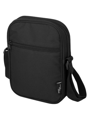 Byron torba na ramię o pojemności 2 l wykonana z materiałów z recyklingu z certyfikatem GRS, czarny