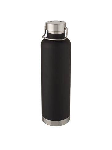 Miedziany, izolowany próżniowo bidon Thor o pojemności 1 l, czarny