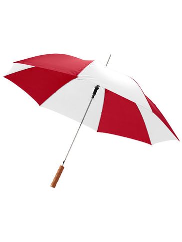 Parasol automatyczny Lisa 23'' z drewnianą rączką, czerwony / biały