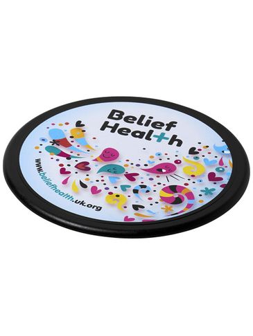 Okrągła podkładka wykonana w całości z tworzyw sztucznych pochodzących z recyklingu, czarny