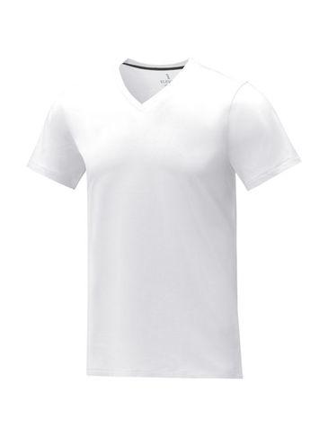 Koszulka męska Somoto z krótkim rękawem i kołnierzem w serek , biały