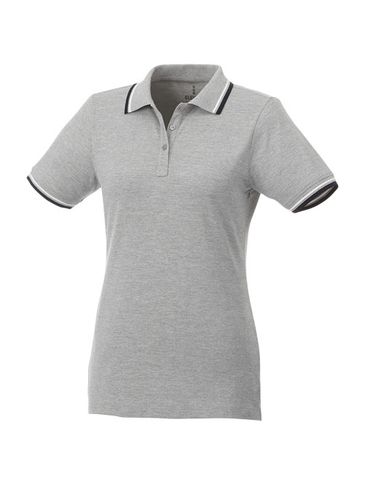 Damskie polo Fairfield z krótkim rękawem z lamówką, szary melanż