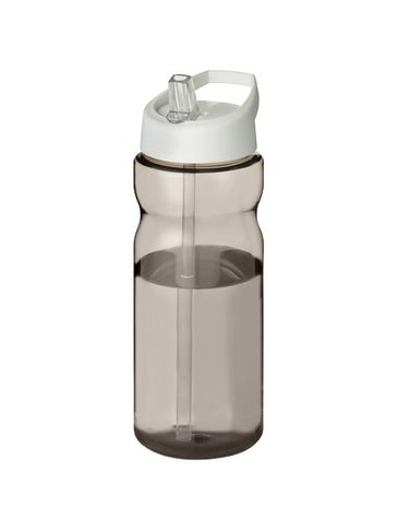 Bidon H2O Base® o pojemności 650 ml z wieczkiem z słomką, ciemnografitowy / biały