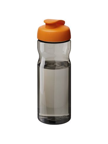 Bidon H2O Active® Base Tritan™ o pojemności 650 ml z klapką, ciemnografitowy / pomarańczowy