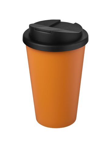 Americano® Recycled 350 ml spill-proof tumbler, pomarańczowy / czarny