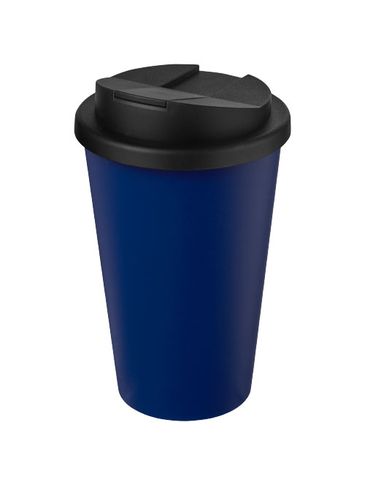 Americano® Recycled 350 ml spill-proof tumbler, niebieski / czarny