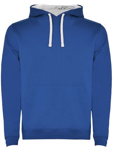 Urban męska bluza z kapturem, błękit królewski / biały