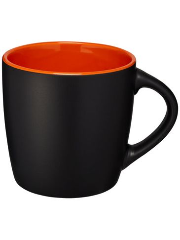 Kubek ceramiczny Riviera, czarny / pomarańczowy